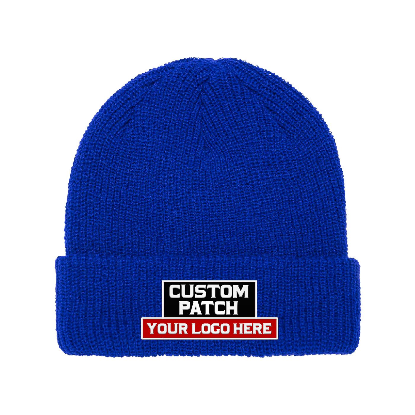 Custom Patch YP Classics 1545K Ribbed Cuffed Knit Beanie, Knit Cap, Yupoong 1545K