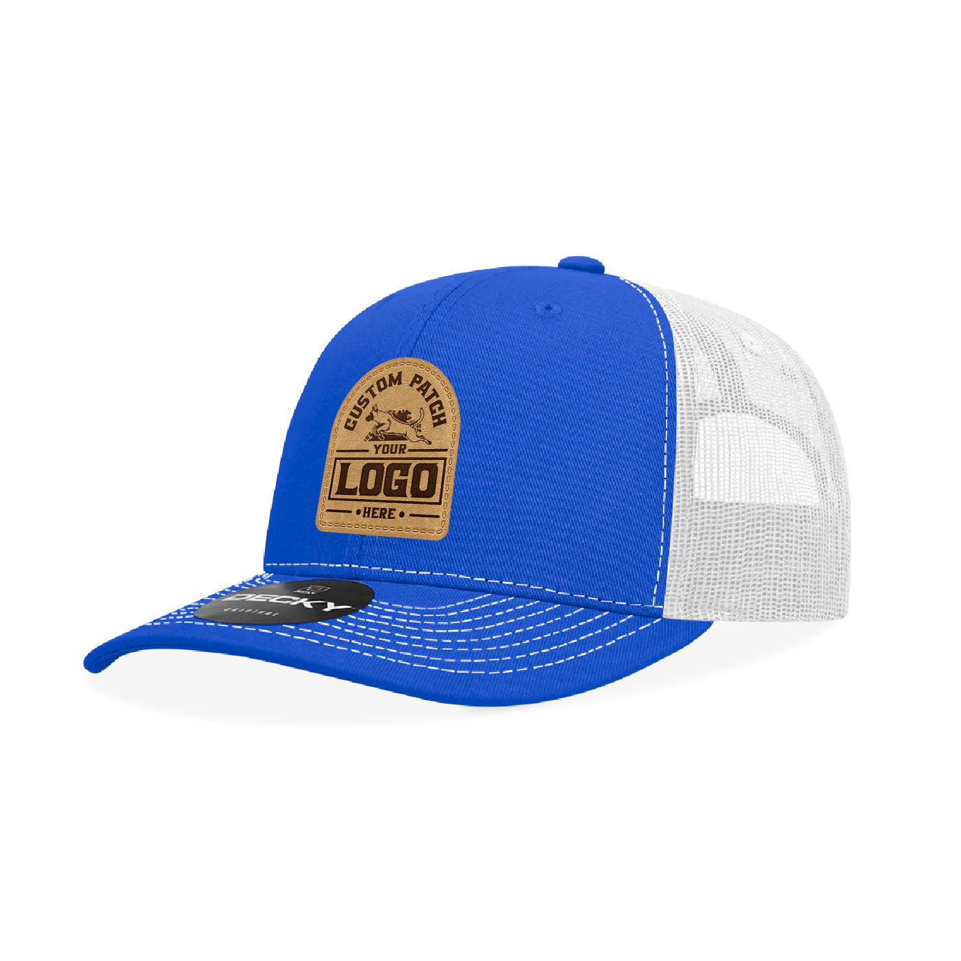 Custom Patch Decky 6031 - 6 Panel Mid Profile Structured Contra-Stitch Trucker Hat (Colors 2 of 2)