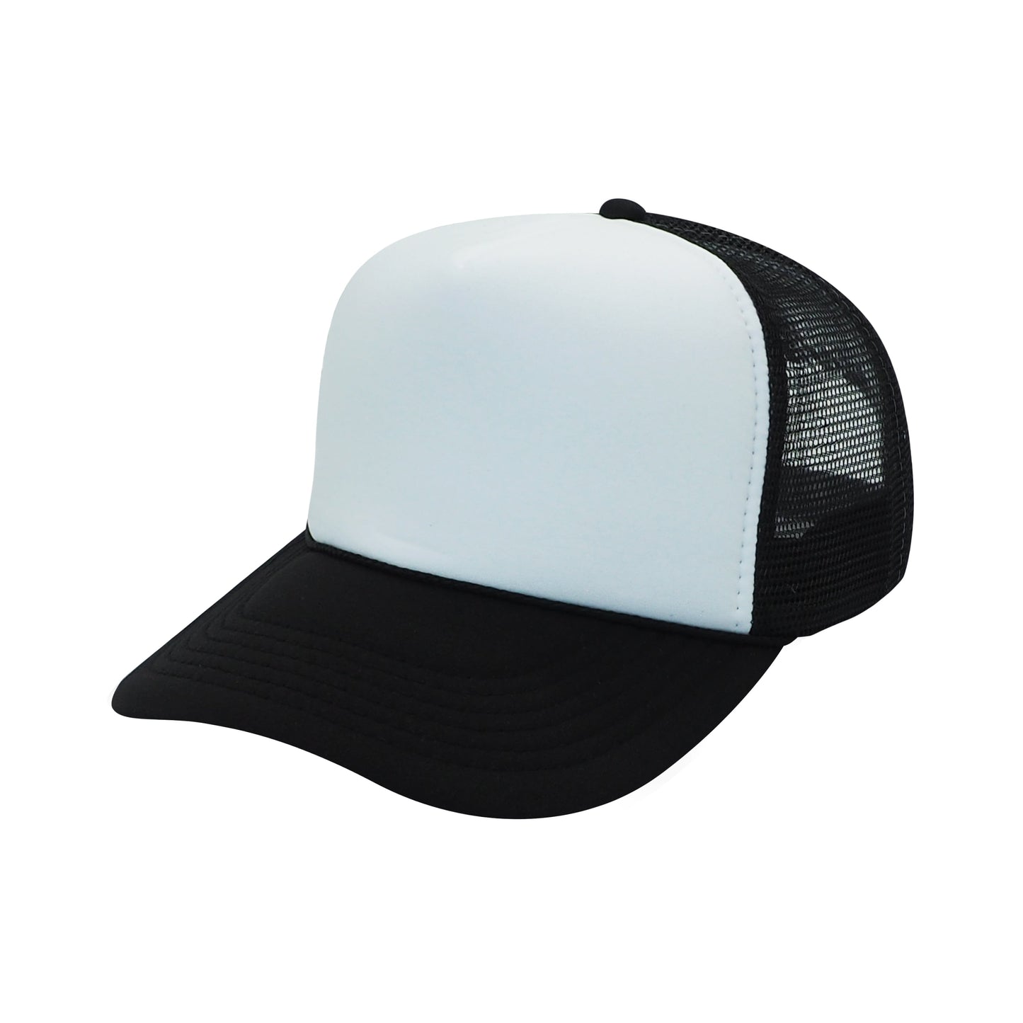 Nissun Classic Trucker Baseball Hats Caps Foam Mesh Blank Solid Two Tone Snapback - Blank