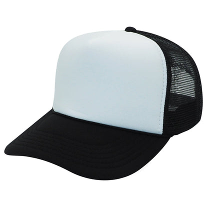 Nissun Classic Trucker Baseball Hats Caps Foam Mesh Blank Solid Two Tone Snapback - Blank