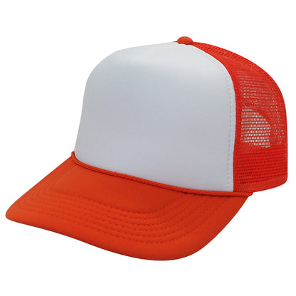 Nissun Classic Trucker Baseball Hats Caps Foam Mesh Blank Solid Two Tone Snapback - Blank