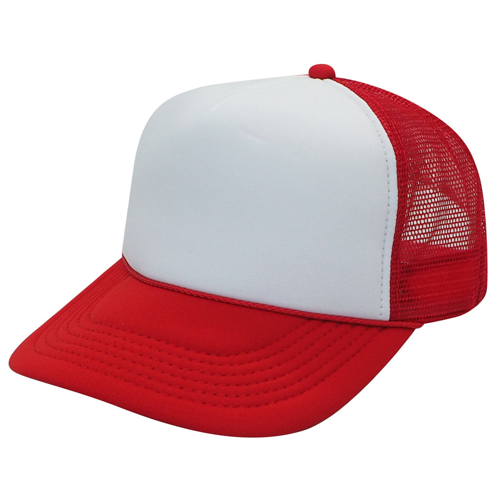 Nissun Classic Trucker Baseball Hats Caps Foam Mesh Blank Solid Two Tone Snapback - Blank