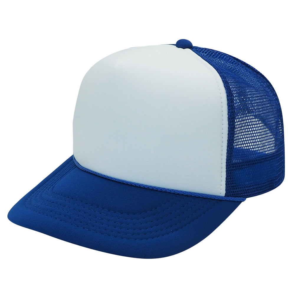 Nissun Classic Trucker Baseball Hats Caps Foam Mesh Blank Solid Two Tone Snapback - Blank