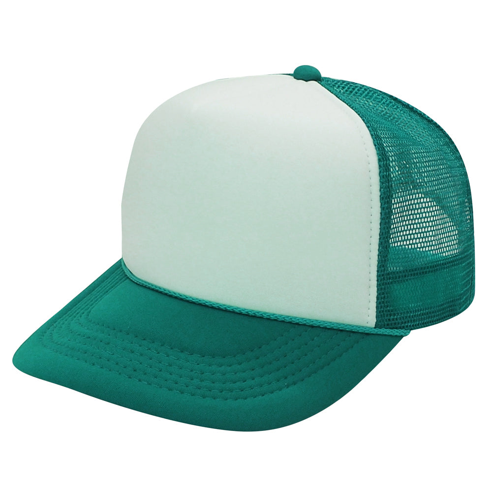 Nissun Classic Trucker Baseball Hats Caps Foam Mesh Blank Solid Two Tone Snapback - Blank