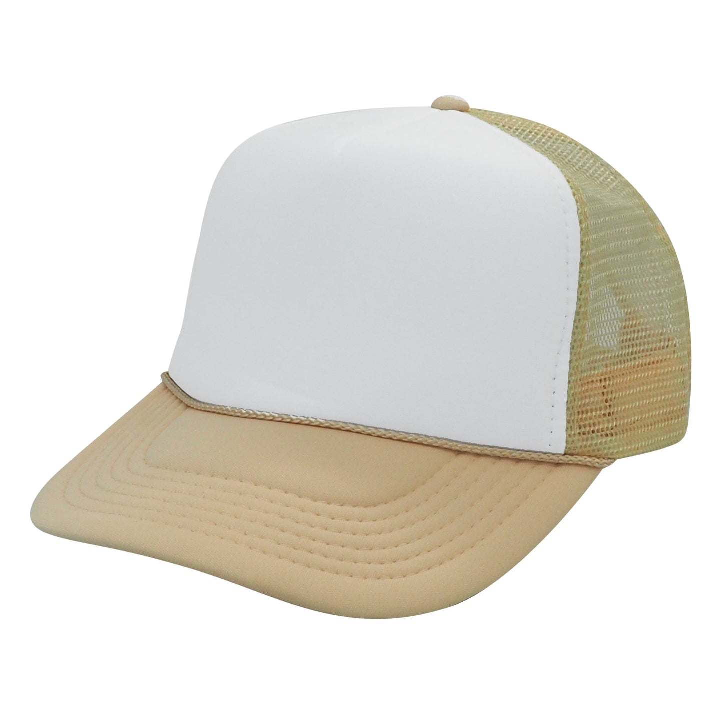 Nissun SPC Foam Trucker Hat 5 Panel Mesh Cap Two Tone Colors