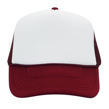 Nissun SPC Foam Trucker Hat 5 Panel Mesh Cap Two Tone Colors