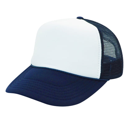 Nissun SPC Foam Trucker Hat 5 Panel Mesh Cap Two Tone Colors