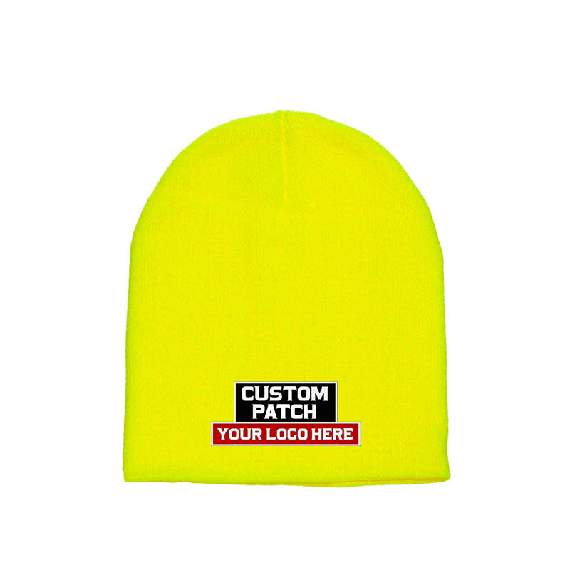 Custom Patch Yupoong 1500KC Short 8" Beanie, Knit Cap, YP Classics