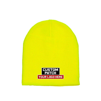 Custom Patch Yupoong 1500KC Short 8" Beanie, Knit Cap, YP Classics