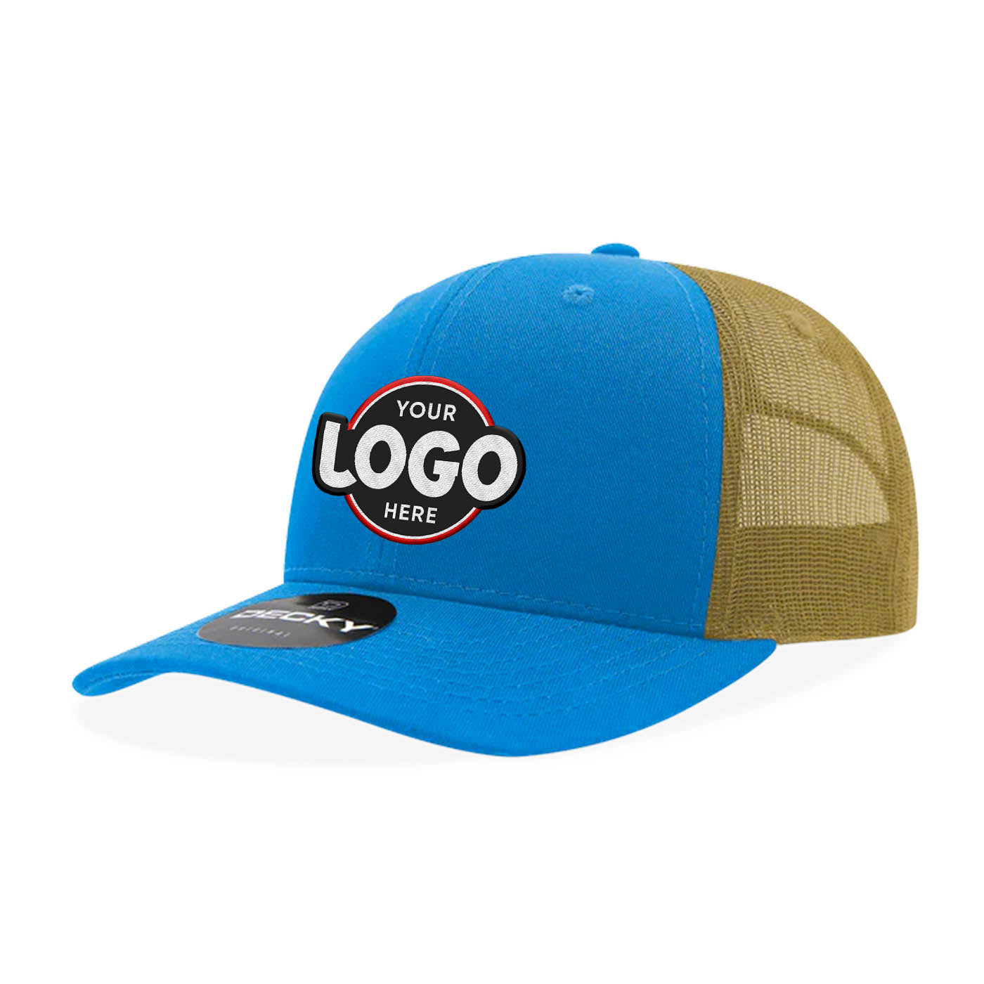 Custom Embroidered Decky 6021 Classic Trucker Hat, 6 Panel Mid Profile Trucker Cap