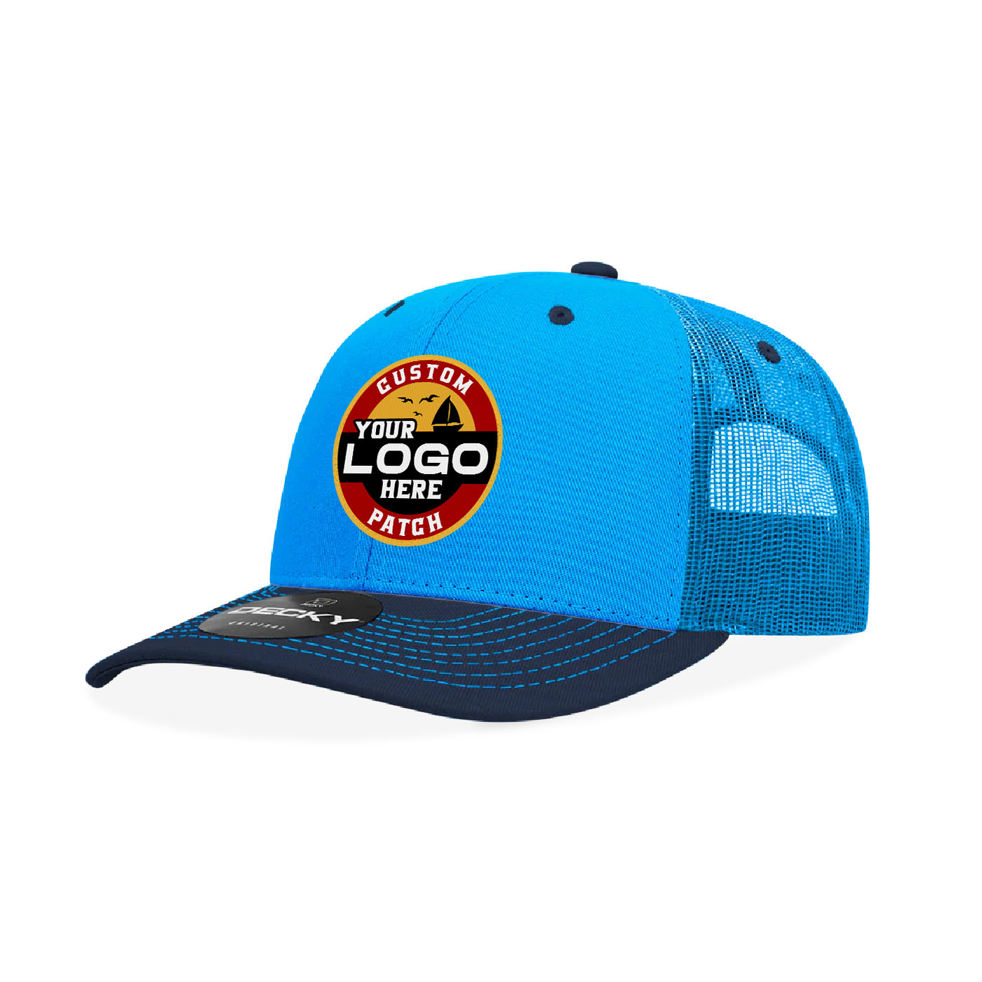 Custom Patch Decky 6031 - 6 Panel Mid Profile Structured Contra-Stitch Trucker Hat