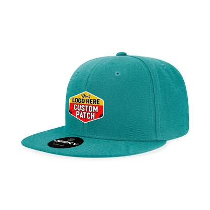 Custom Patch Decky 6020 High Profile 6 Panel Snapback, Flat Bill Hat