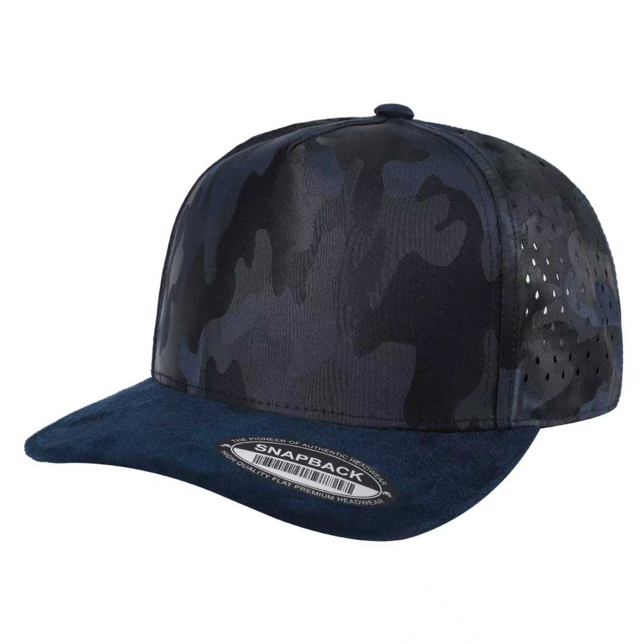 Unbranded 5 Panel Camo Suede Bill Laser Hat