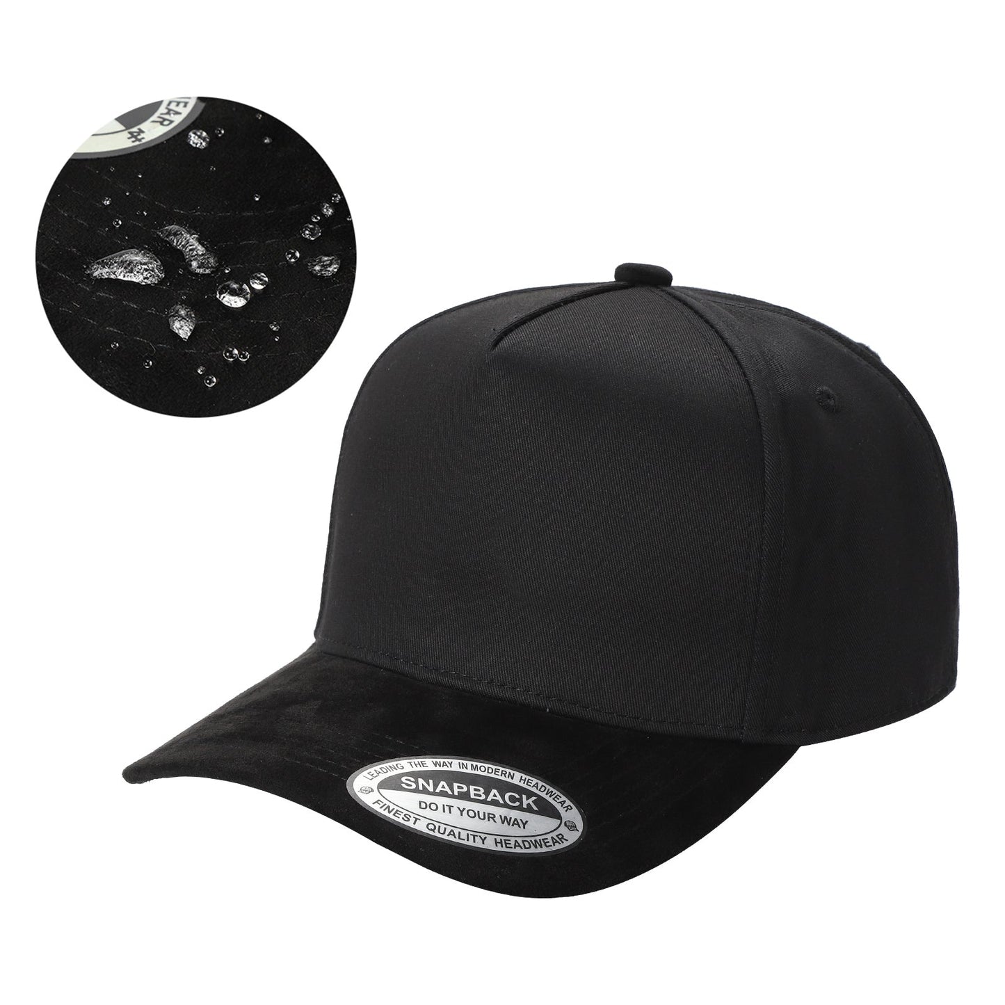 Unbranded 5 Panel Waterproof Suede Bill Hat