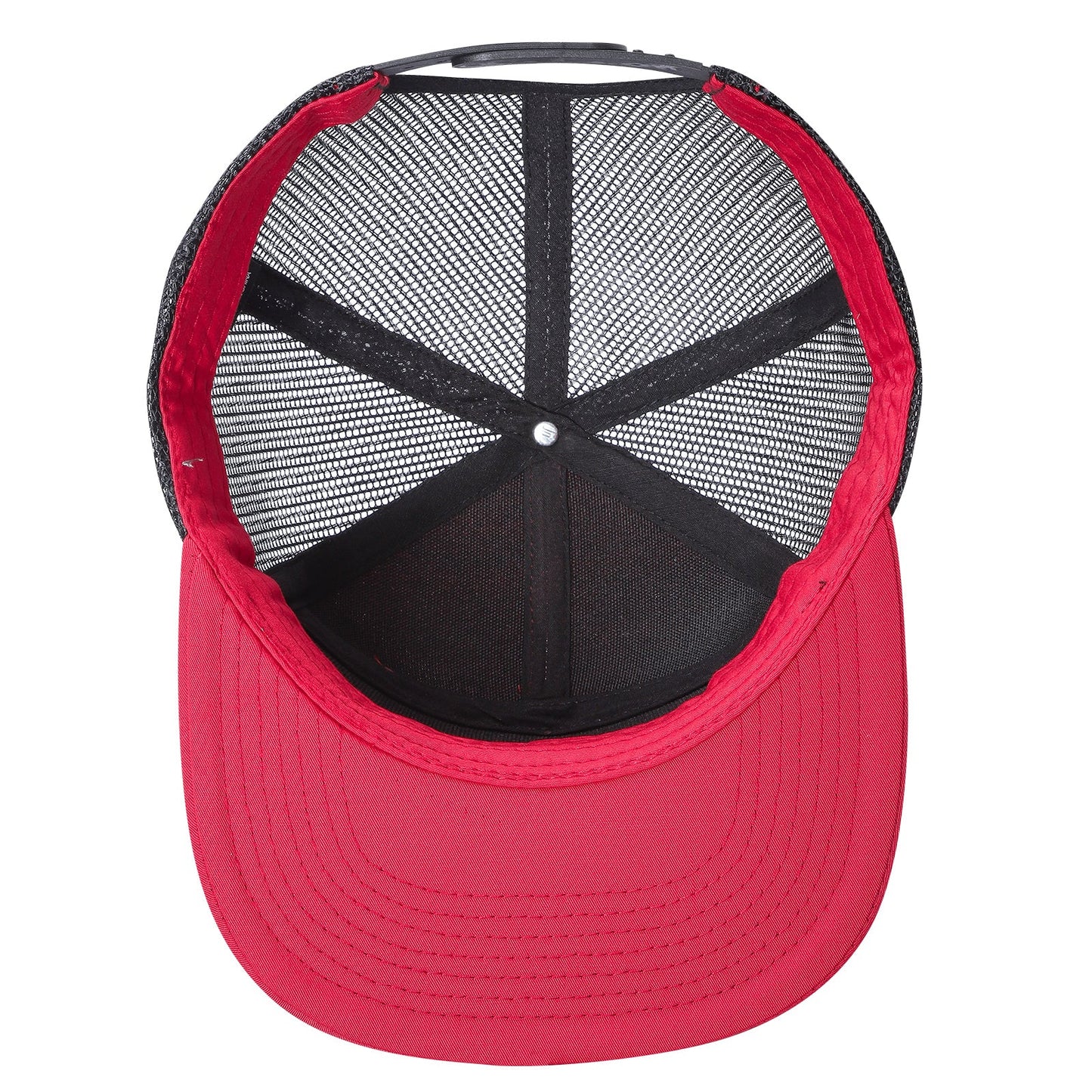 Unbranded 7-Panel Trucker Flat Bill Hat, Blank 7 Panel Mesh Back Cap