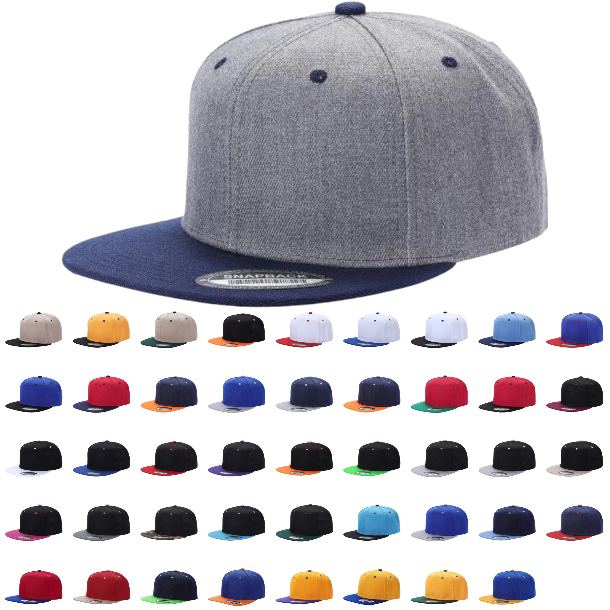 Unbranded Polyester Snapback Hat, Blank Snapback Cap – Star Hats and ...