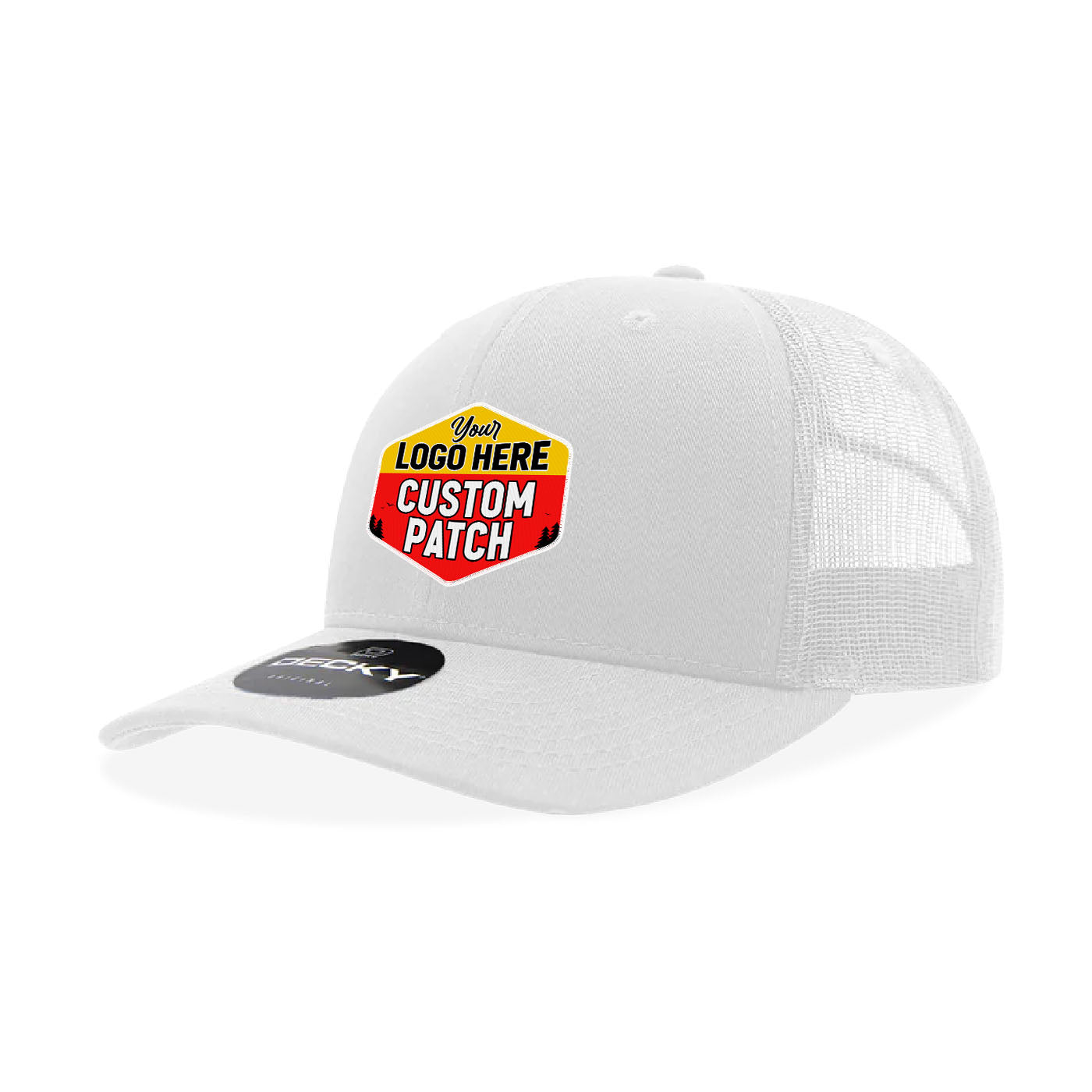 Custom Patch Decky 5019 - Youth 6 Panel Mid Profile Structured Cotton Trucker, Kids Classic Trucker Hat