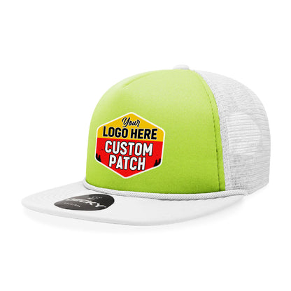 Custom Patch Decky 6026 - Classic 5 Panel Foam Trucker Cap, Flat Bill Hat