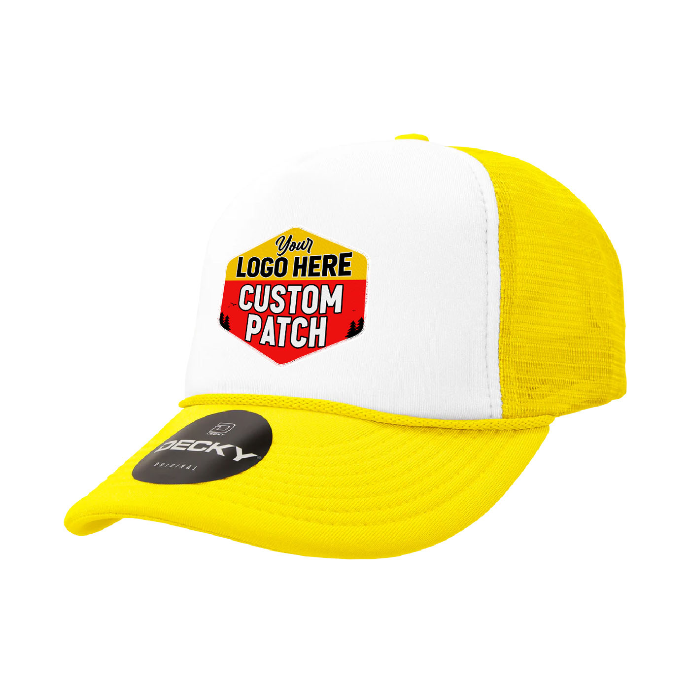 Custom Patch Decky 210 - Foam Trucker Hat, Two Tone Mesh Back Cap