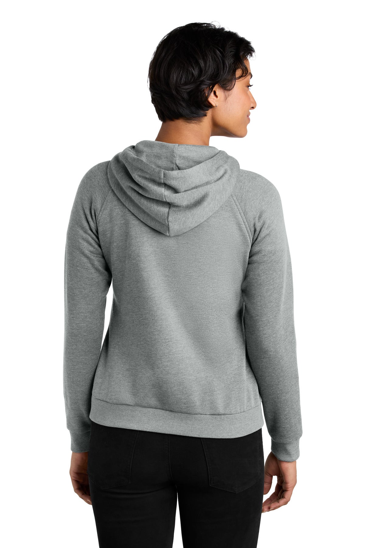 AlumGryHtr Allmade Women's Organic CVC Fleece Full-Zip Hoodie AL5003