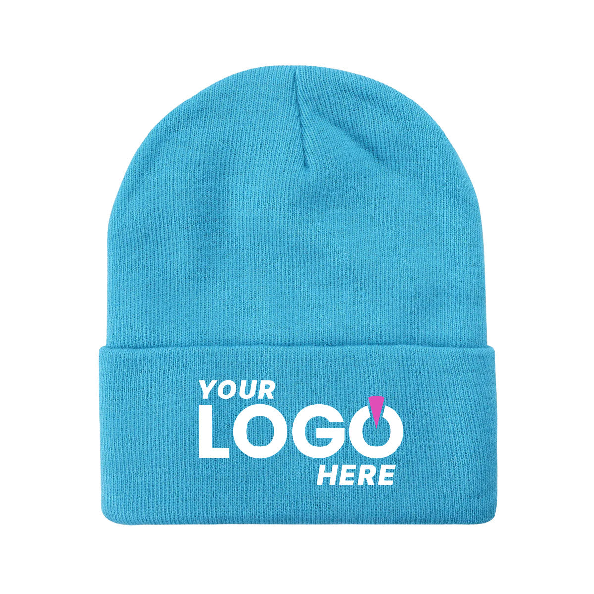 Custom Embroidered Unbranded Long Knit Beanie with Logo