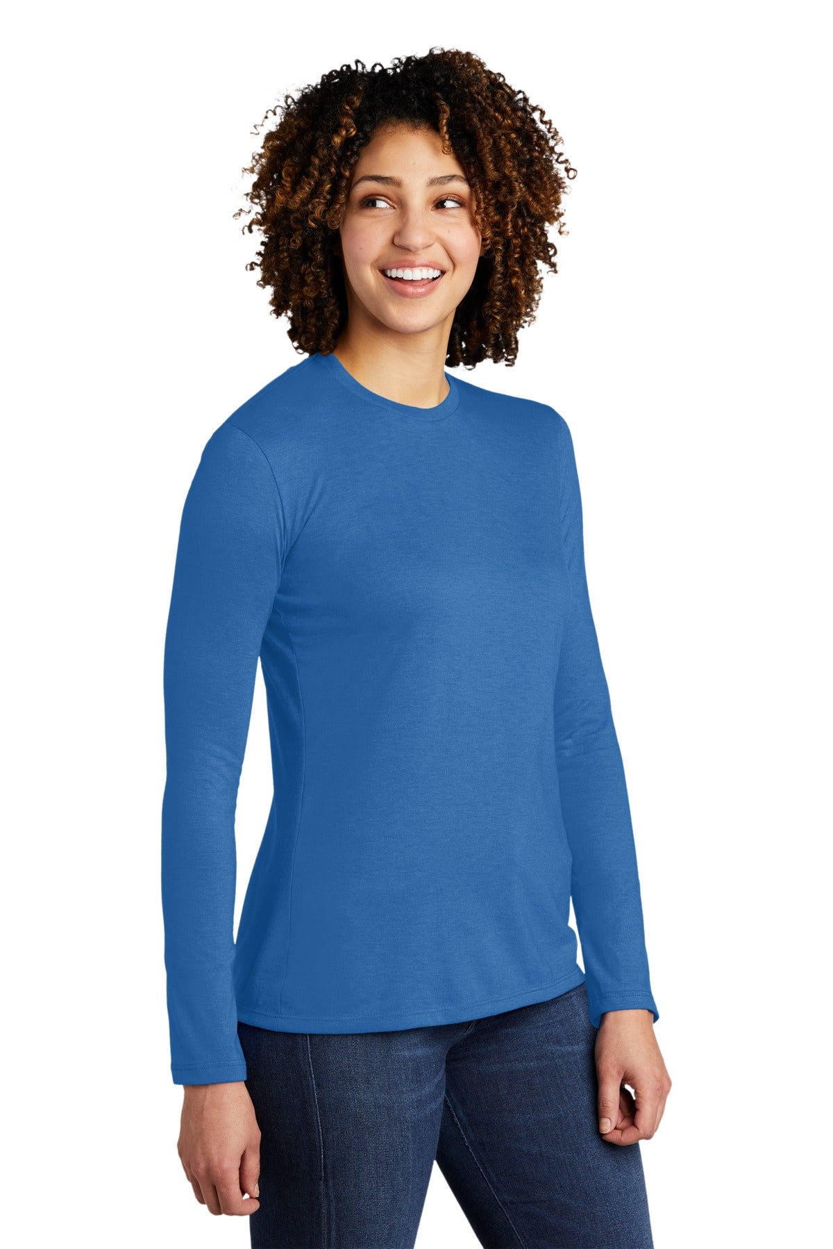 Azure Blue Allmade Women's Tri-Blend Long Sleeve Tee AL6008