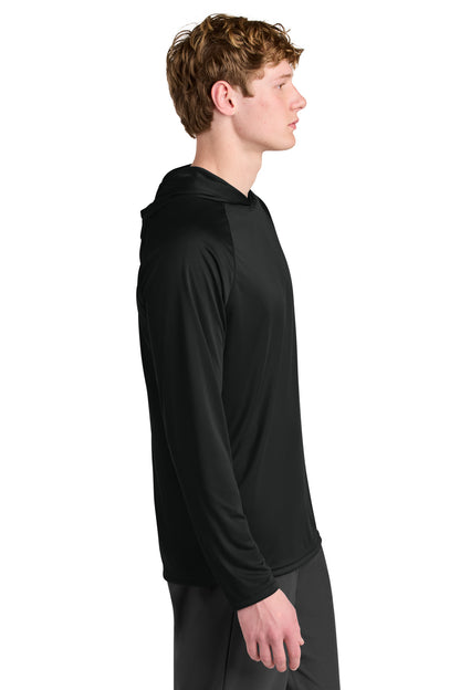 Black A4 Cooling Performance Long Sleeve Hooded Tee A4N3409