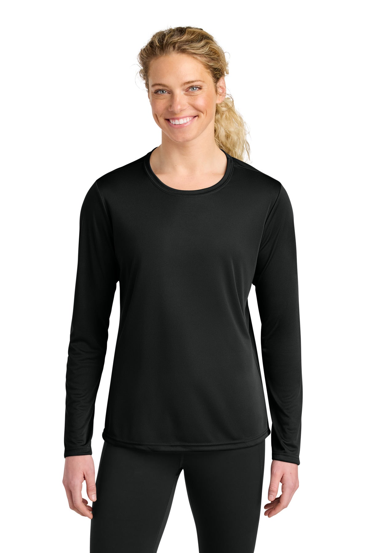 Black A4 Women's Cooling Performance Long Sleeve Tee A4NW3002