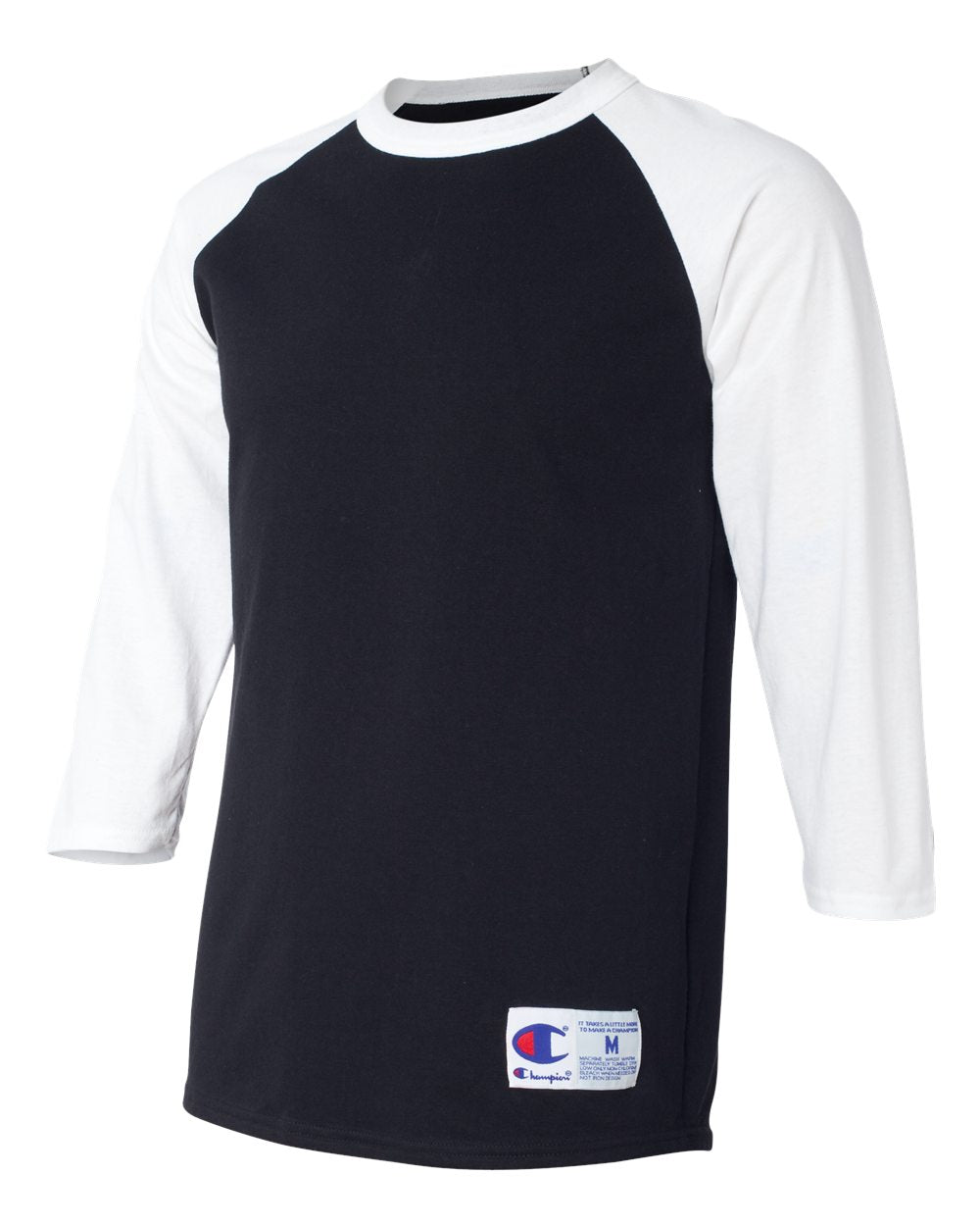 Black/ White Raglan Sleeve Baseball T-Shirt - T137