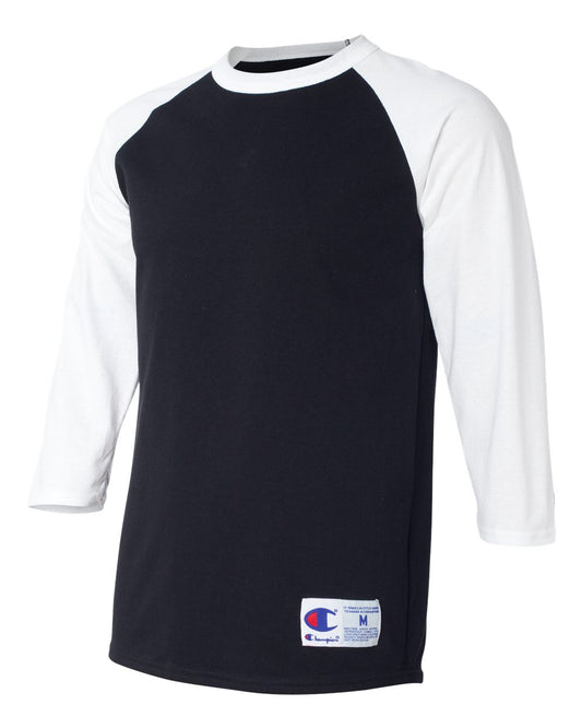 Black/ White Raglan Sleeve Baseball T-Shirt - T137 - Star Hats & Embroidery
