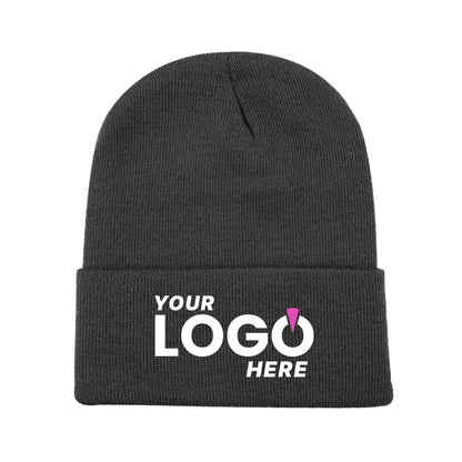 Custom Embroidered Unbranded Long Knit Beanie with Logo