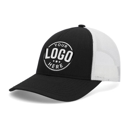 Custom Embroidered Pacific Headwear P114 Low-Pro Trucker Cap - Flat Embroidery