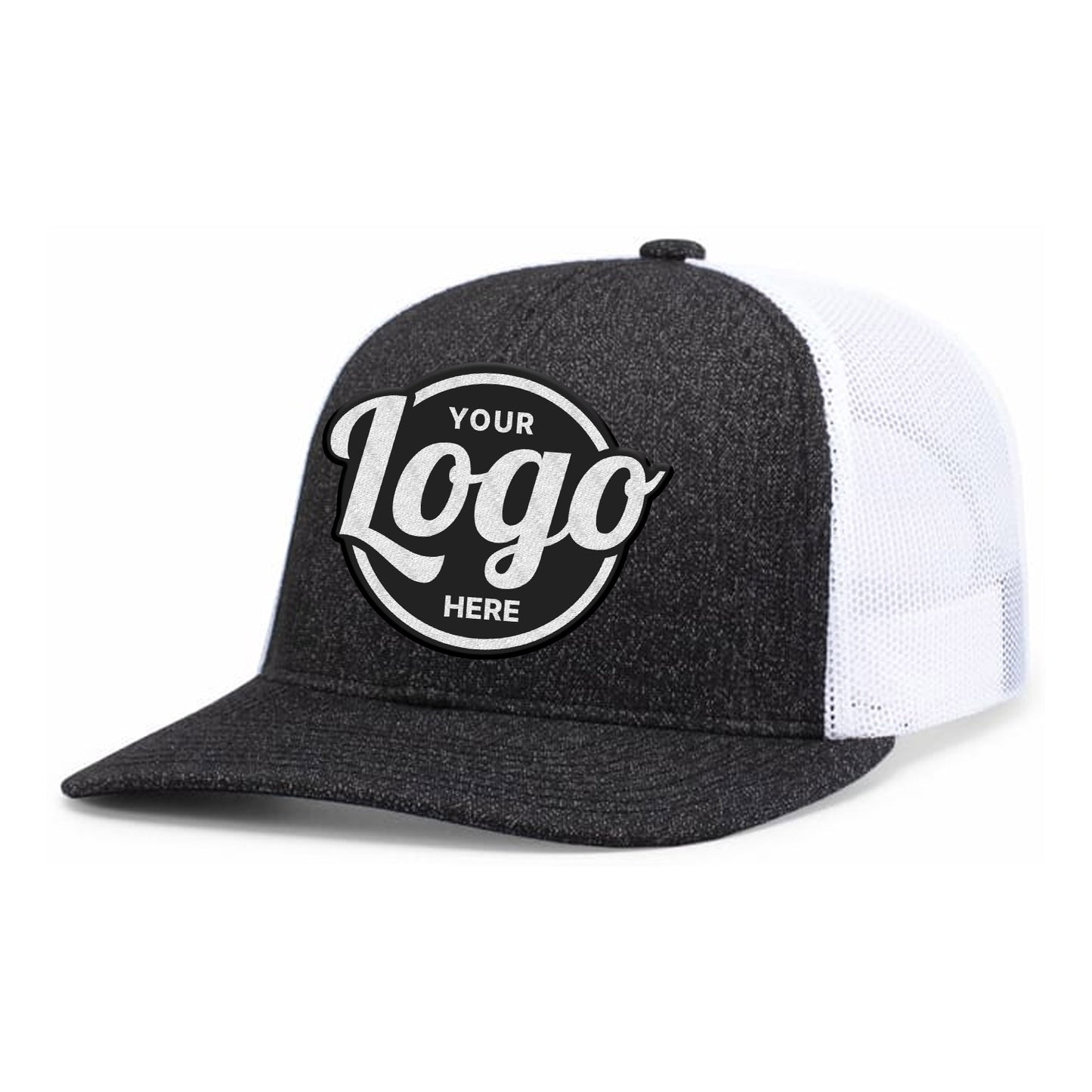 Custom Embroidered Pacific Headwear 210C Melange Heather Low-Profile Trucker Hat - Flat Embroidery