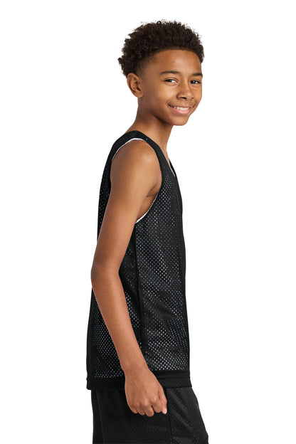 Blk/White A4 Sprint Youth Reversible Mesh Tank A4N2206