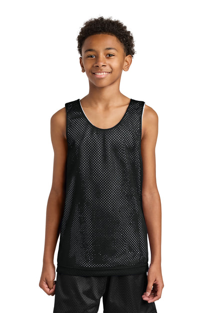 Blk/White A4 Sprint Youth Reversible Mesh Tank A4N2206