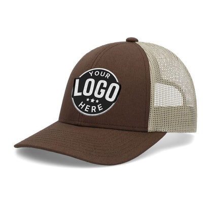 Custom Embroidered Pacific Headwear P114 Low-Pro Trucker Cap - Flat Embroidery