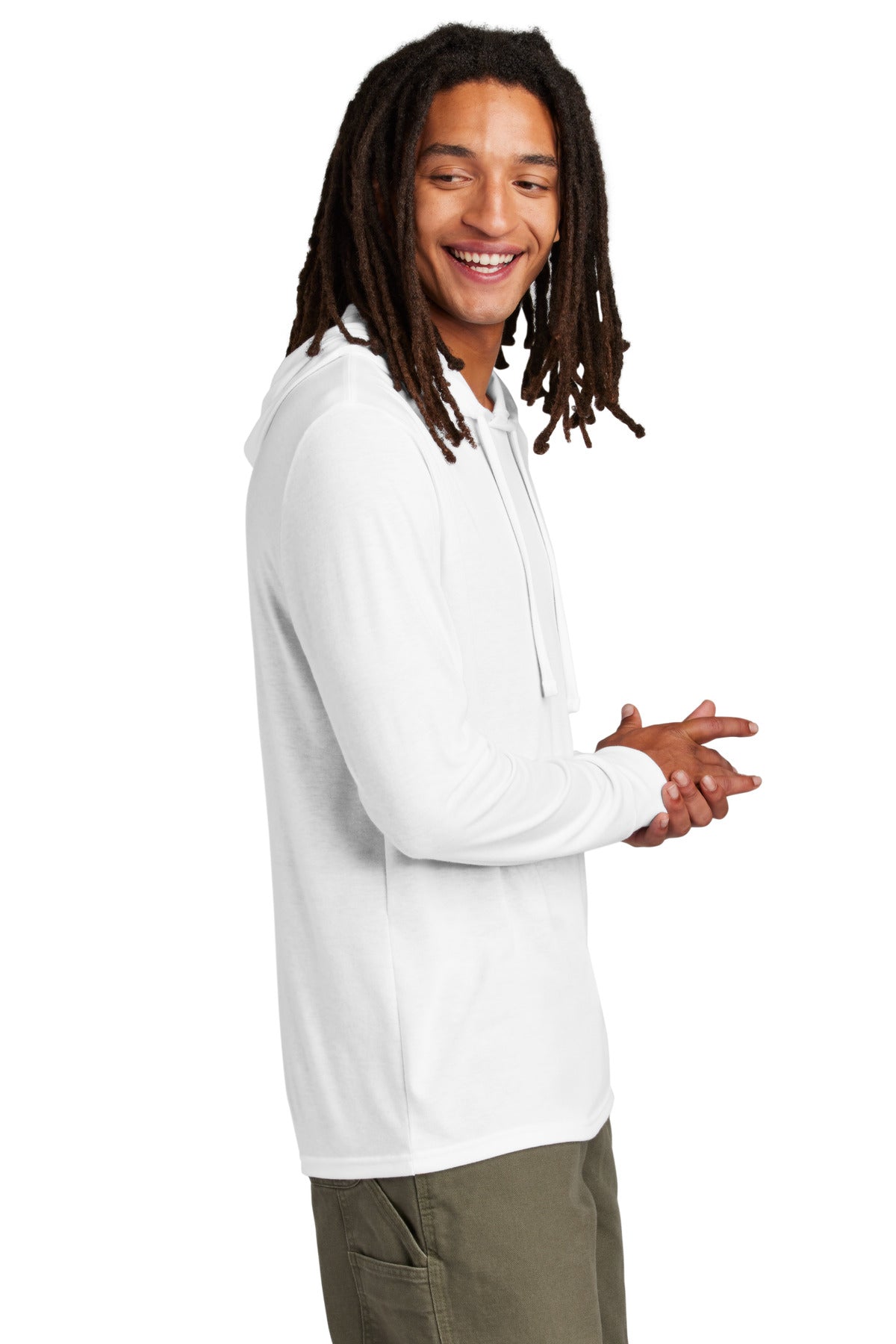 BrtWhite Allmade Unisex Tri-Blend Hoodie Tee AL6003