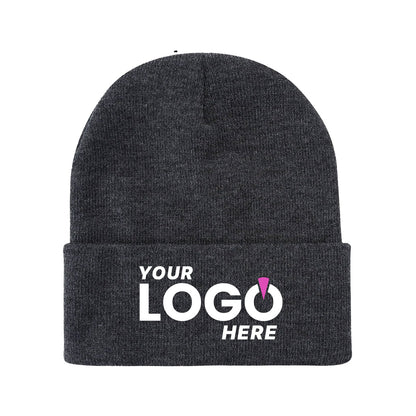 Custom Embroidered Unbranded Long Knit Beanie with Logo
