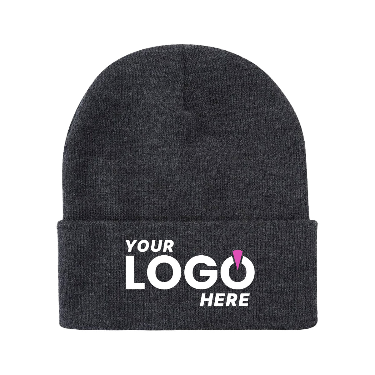 Custom Embroidered Unbranded Long Knit Beanie with Logo