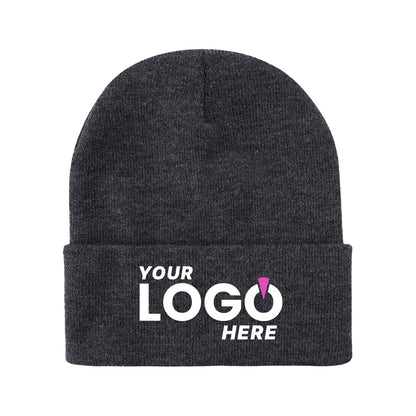 Custom Embroidered Unbranded Long Knit Beanie with Logo