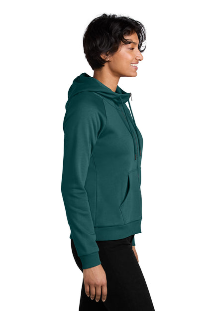 DpSeaGreen Allmade Women's Organic CVC Fleece Full-Zip Hoodie AL5003