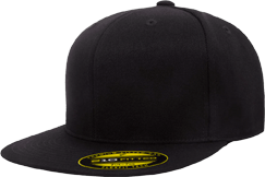A black fitted hat