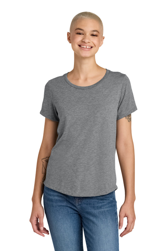 Front View of AlumGrey Allmade Women's Relaxed Tri-Blend Scoop Neck Tee AL2015 - Star Hats & Embroidery