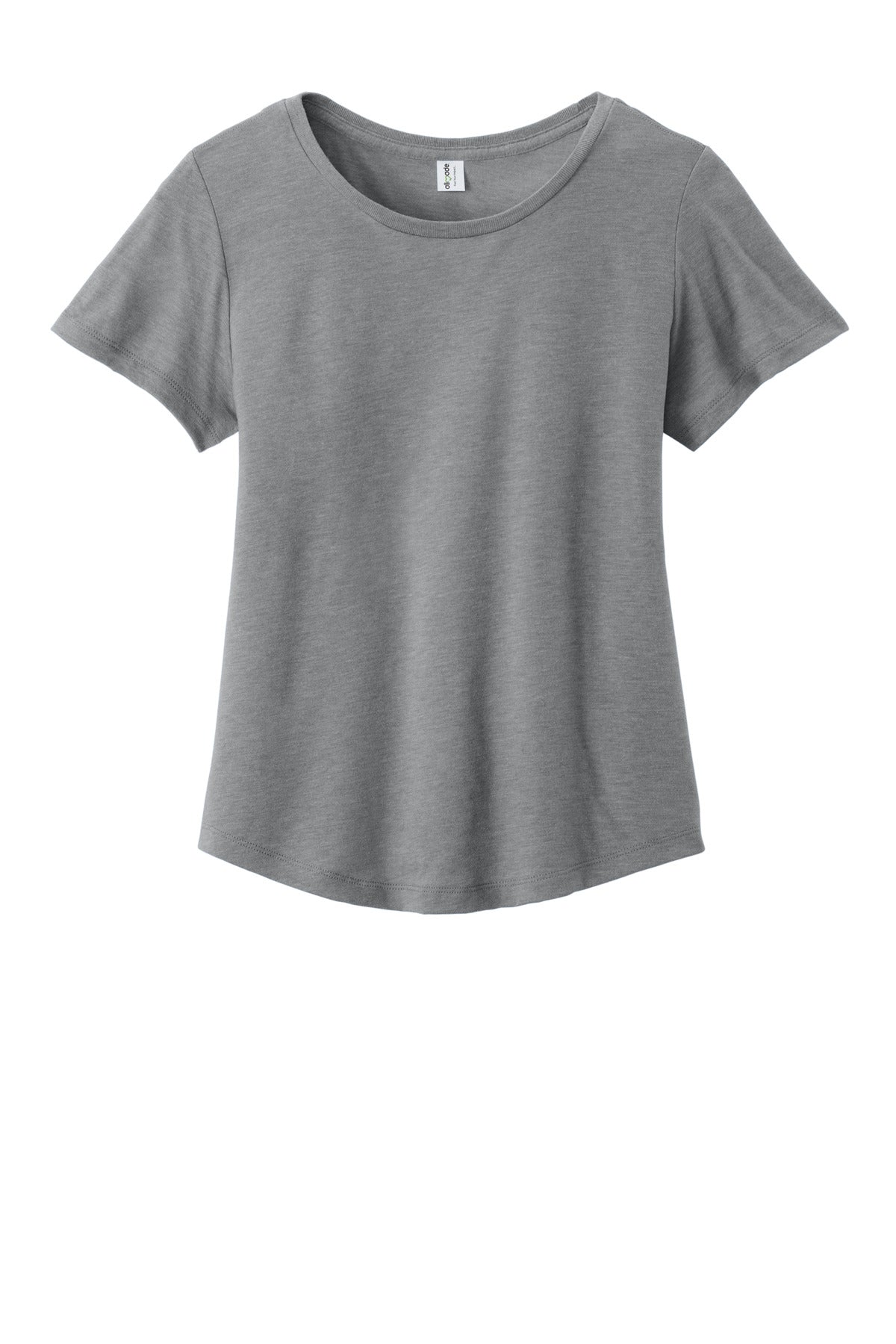 Front View of AlumGrey Allmade Women's Relaxed Tri-Blend Scoop Neck Tee AL2015