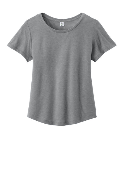 Front View of AlumGrey Allmade Women's Relaxed Tri-Blend Scoop Neck Tee AL2015
