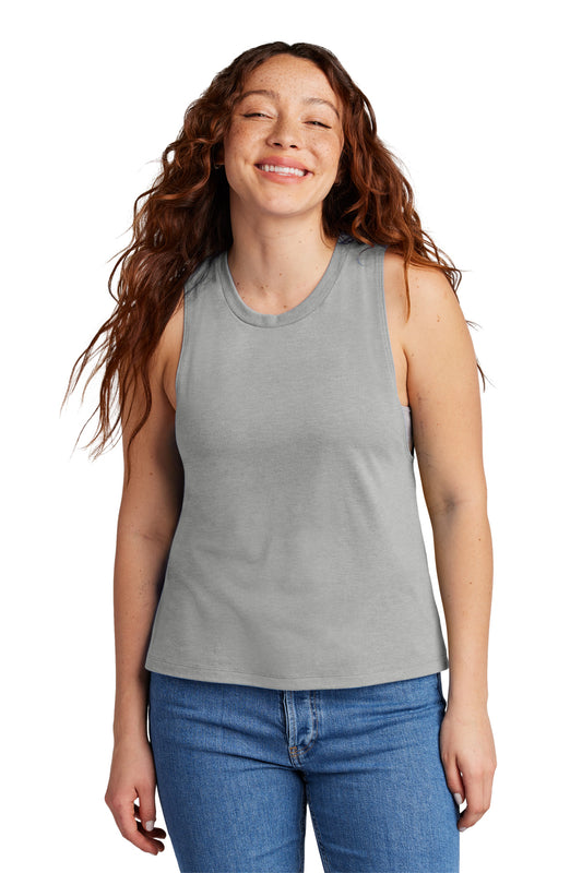Front View of AlumGrey Allmade Women's Tri-Blend Muscle Tank AL2020 - Star Hats & Embroidery