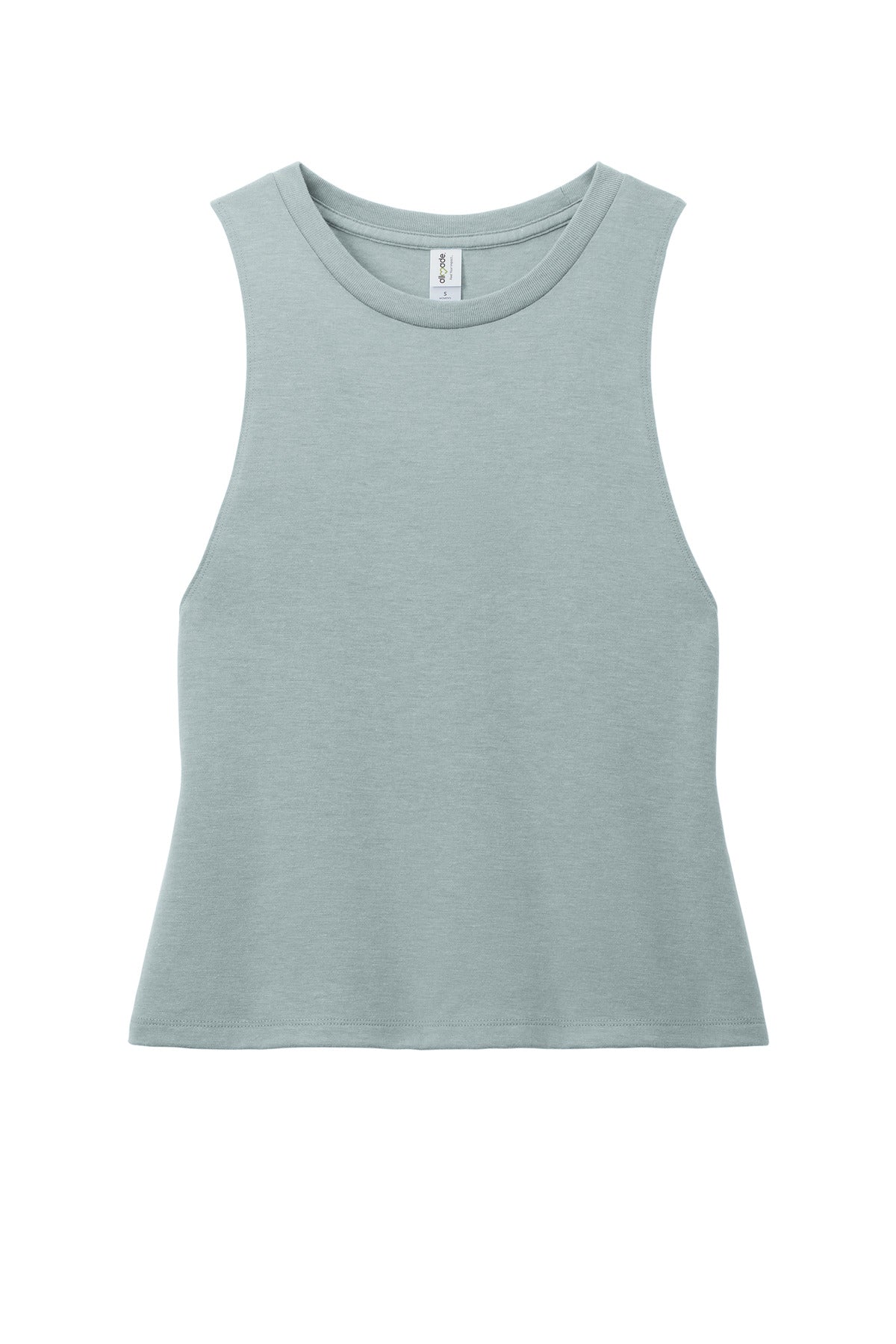 Front View of AlumGrey Allmade Women's Tri-Blend Muscle Tank AL2020