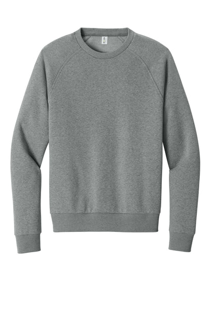 Front View of AlumGryHtr Allmade Unisex Organic CVC Fleece Crewneck Sweatshirt AL5004