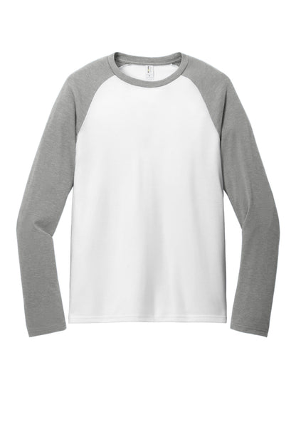 Front View of AlumGy/BtW Allmade Unisex Tri-Blend Long Sleeve Colorblock Raglan AL6009