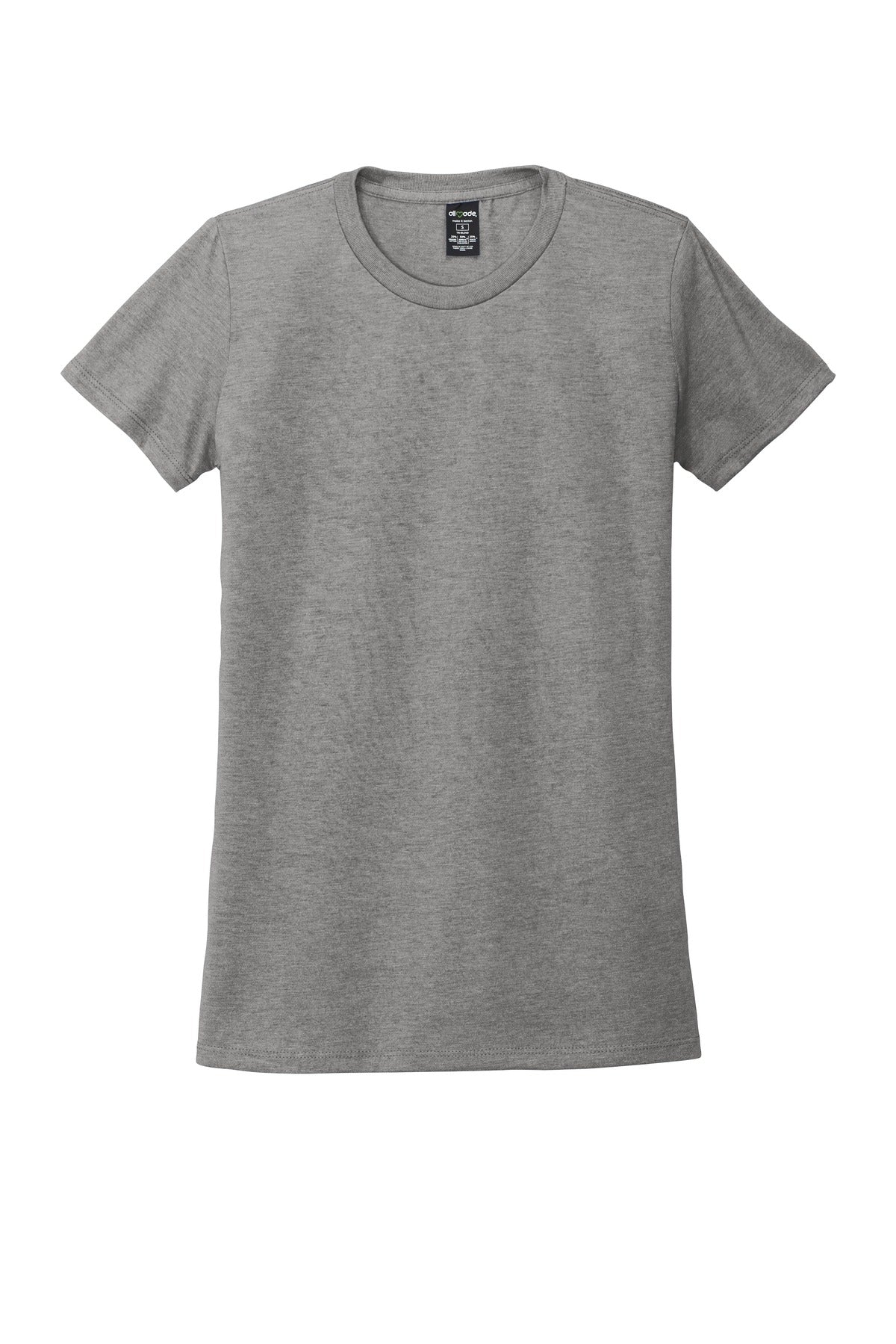 Front View of Aluminum Grey Allmade Women's Tri-Blend Tee AL2008